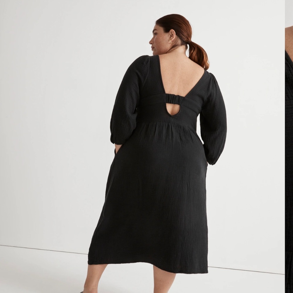 Madewell Lightspun V-neck Midi Dress - Picture 2 of 11